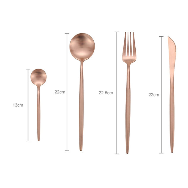 Stainless Steel Cutlery Knives Forks Spoons Western Kitchen Dinnerware Home Party Tableware Set