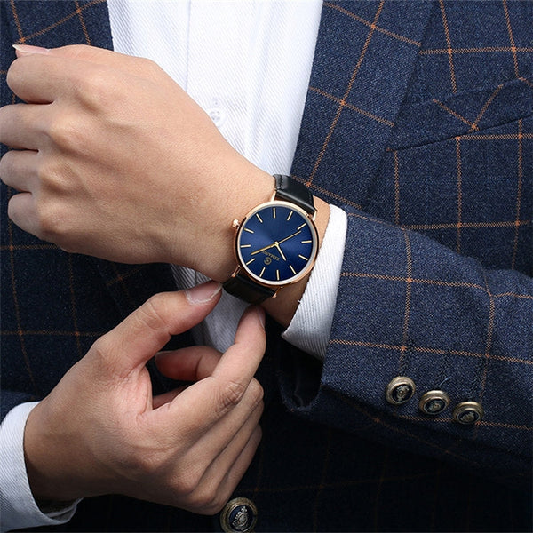 KEMANQI Simple Ultra-thin Waterproof Steel Mesh Belt Quartz Watch for Men