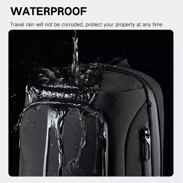 Ozuko 9315 Outdoor Waterproof Men Business Chest Bag Anti-theft Shoulder Messenger Bag with External USB Charging Port