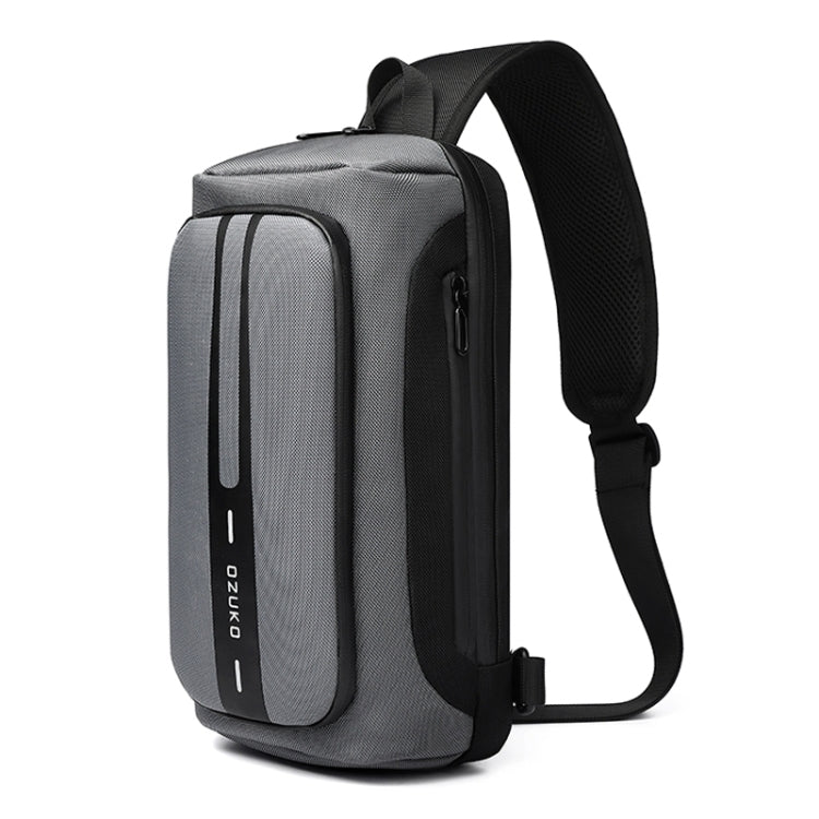 Ozuko 9315 Outdoor Waterproof Men Business Chest Bag Anti-theft Shoulder Messenger Bag with External USB Charging Port