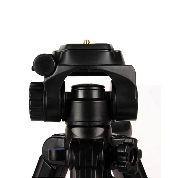 Q111 4-Section Folding Legs Live Broadcast Aluminum Alloy Tripod Mount with Three-dimensional Damping Tripod Heads