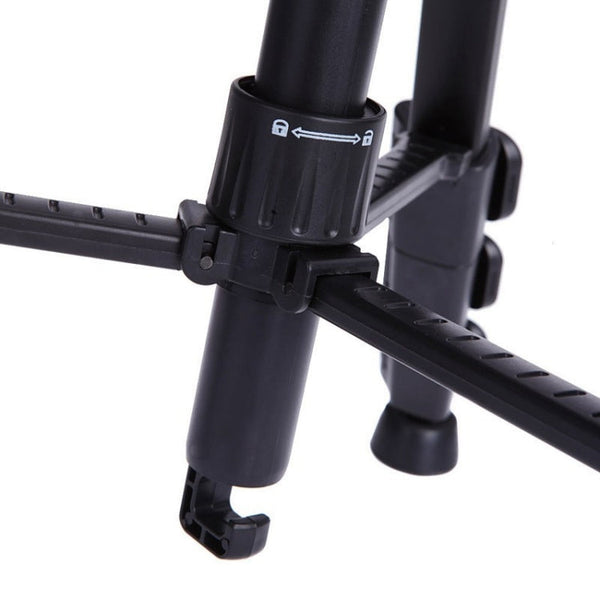 Q111 4-Section Folding Legs Live Broadcast Aluminum Alloy Tripod Mount with Three-dimensional Damping Tripod Heads