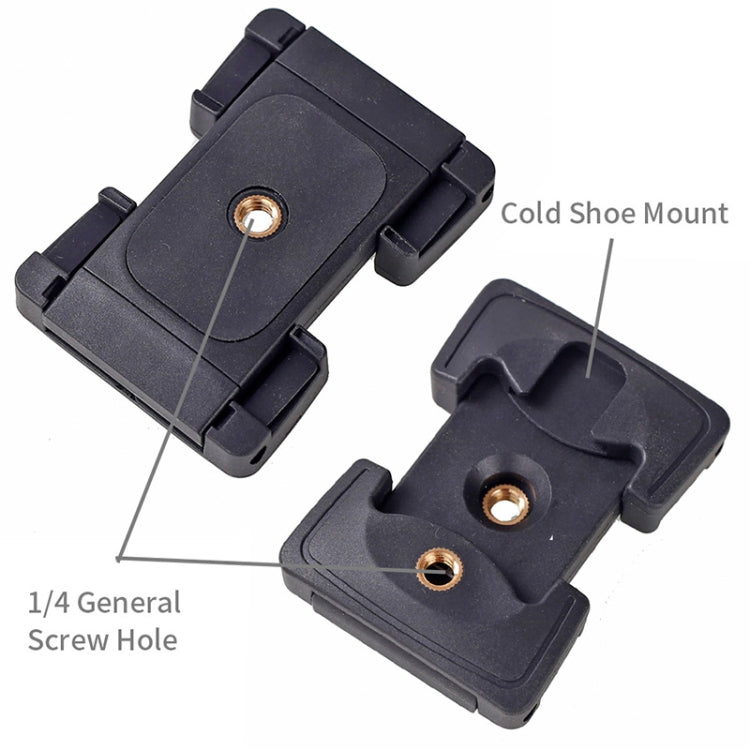 Xiletu Xj-12 Live Broadcast Bracket Fixing Clip Tripod Mount Phone Clamp with 1/4 inch Screw Holes & Cold Shoe Base