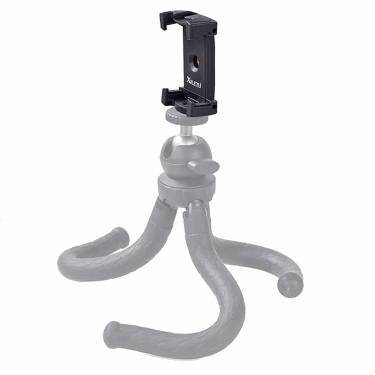 Xiletu Xj-12 Live Broadcast Bracket Fixing Clip Tripod Mount Phone Clamp with 1/4 inch Screw Holes & Cold Shoe Base