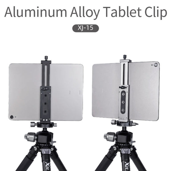 Xiletu Xj15 Live Broadcast Desktop Full Metal Tripod Mount Tablet Pc Phone Clamp With 1/4 Inch Screw Holes & Cold Shoe Base