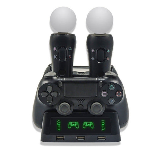 iPlay Gamepad Charger Multifunctional Charging Base For PS4 / PS4 Move / PS VR, For PS4 VR/PS VR/PS Move