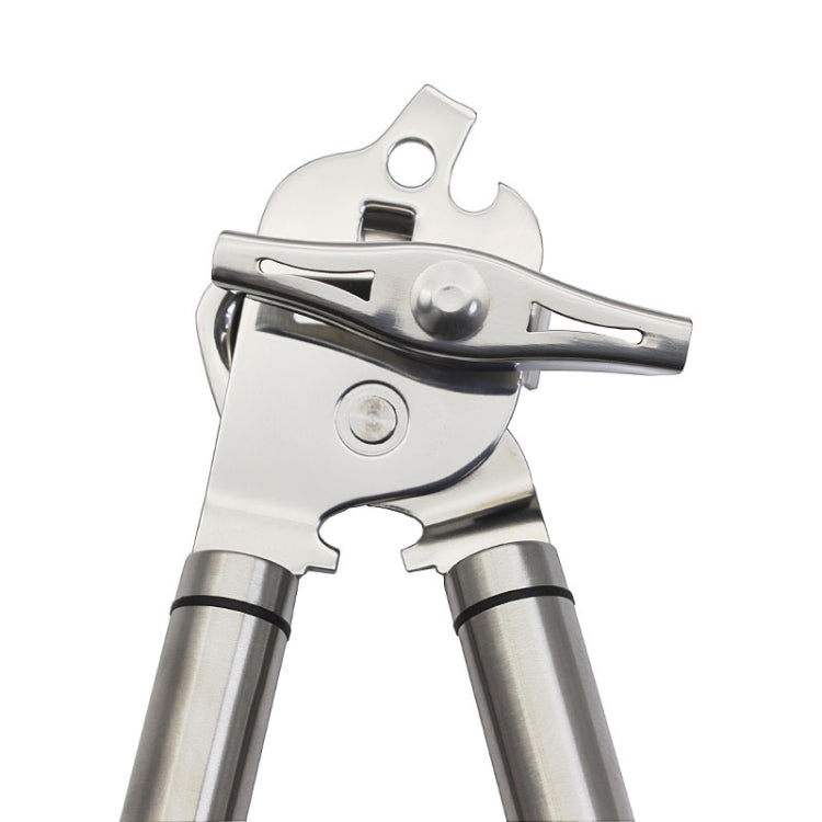 3 in 1 Thickened 304 Stainless Steel Manual Powerful Multifunctional Bottle Opener, Silver + Black Stripe