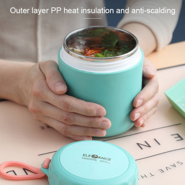 Stainless Steel Soup Cup Soup Pot Lunch Box Portable Thermos Cup, Red, Green