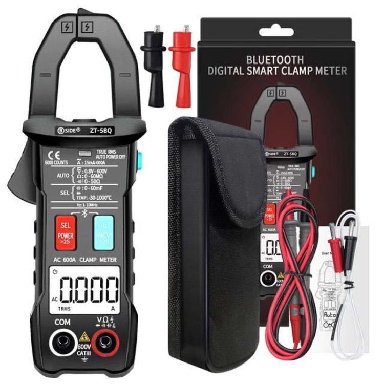 BSIDE  Bluetooth 5.0 6000 Words High Precision Smart AC Clamp Meter, ZT-5BQ, ZT-5BQ+C3140 Clip