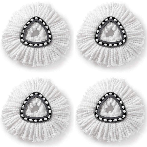 4 PCS Rotating Triangle Cotton Yarn Mop Head Mop Replacement Cloth For O-Cedar/Vileda