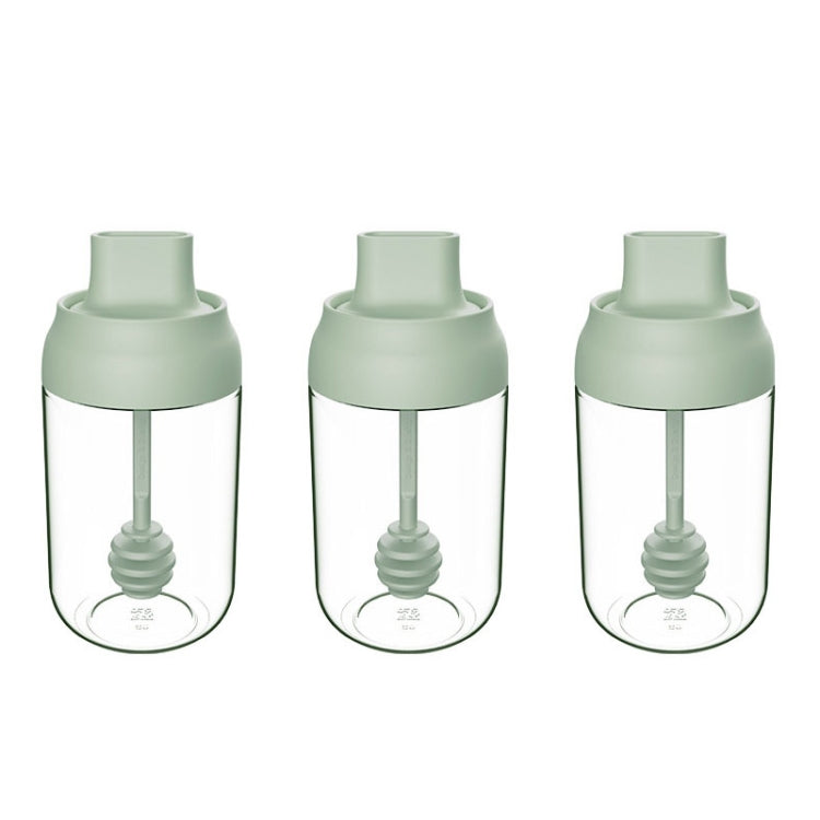 3 PCS Macaron Ribbon Moisture-Proof Lid Spoon One Seasoning Jar Glass Seasoning Bottle with Label, Seasoning Bottle, Honey Bottle, Brush Oil Bottle