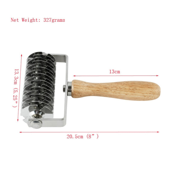 Baking Tool Stainless Steel Wooden Handle Pizza Roller Cutter Dessert Hob Pizza Net Knife, Pizza Cutter 1