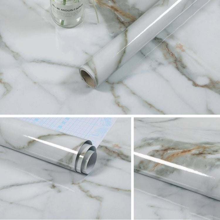 215421210W Marble Pattern Bright Paint Furniture Renovation Self-Adhesive Wall Paper Cabinet Waterproof Film