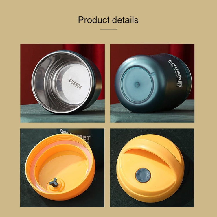 GOURMET Stainless Steel Insulation Cup Double-Sealed Insulation Soup Cup, Red, Yellow, Blue