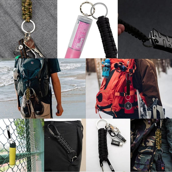 Outdoor Multifunctional Nylon Umbrella Rope Carabiner Key Chain