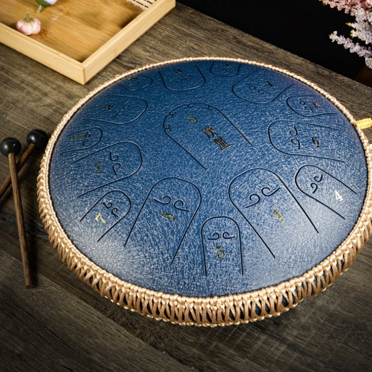 15-Tone Ethereal Drum 14-Inch Steel Tongue Drum Hollow Drum Sanskrit Drummer Disc