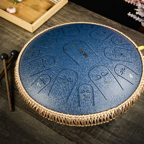 15-Tone Ethereal Drum 14-Inch Steel Tongue Drum Hollow Drum Sanskrit Drummer Disc