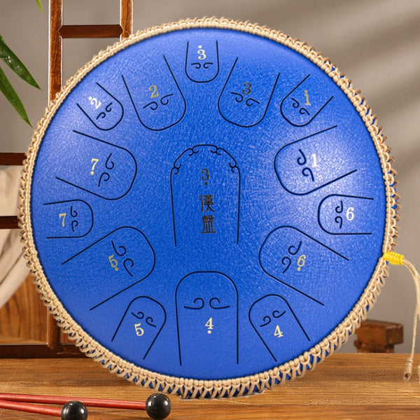 15-Tone Ethereal Drum 14-Inch Steel Tongue Drum Hollow Drum Sanskrit Drummer Disc