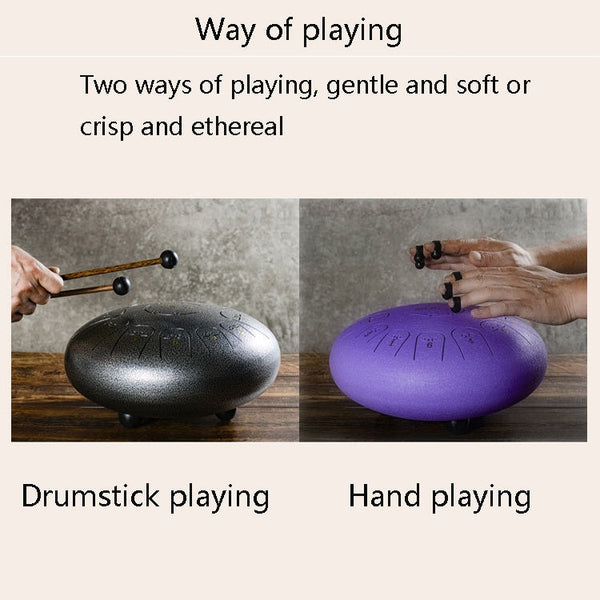 15-Tone Ethereal Drum 14-Inch Steel Tongue Drum Hollow Drum Sanskrit Drummer Disc