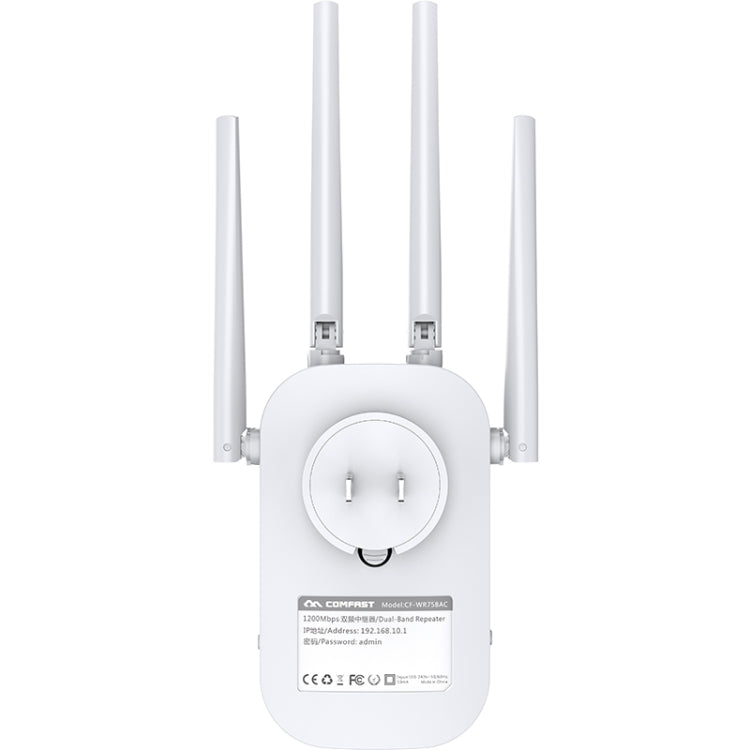 COMFAST CF-WR758AC Dual Frequency 1200Mbps Wireless Repeater 5.8G WIFI Signal Amplifier, CN Plug