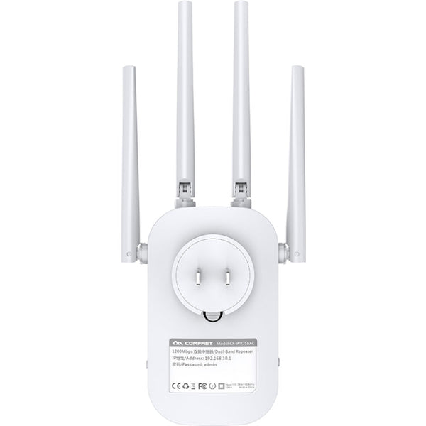 COMFAST CF-WR758AC Dual Frequency 1200Mbps Wireless Repeater 5.8G WIFI Signal Amplifier, CN Plug