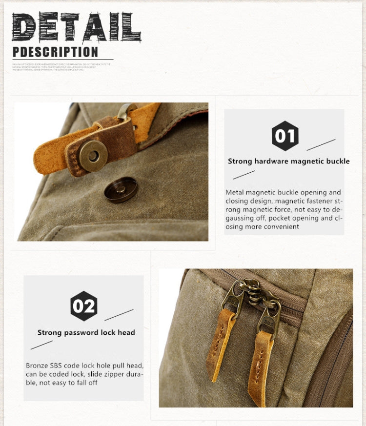 Batik Canvas Waterproof Photography Bag Outdoor Wear-resistant Large Camera Photo Backpack Men for Nikon / Canon / Sony / Fujifilm