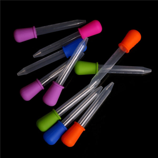 3 PCS 5ML Clear Silicone Small Plastic Feeding Medicine Liquid Graduated Pipette Dropper, Size: 12 x 2cm