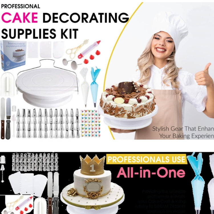 205 in 1 Cake Decorating Turntable Set Cake Decorating Mouth Baking Utensils, 205 PCS/Set