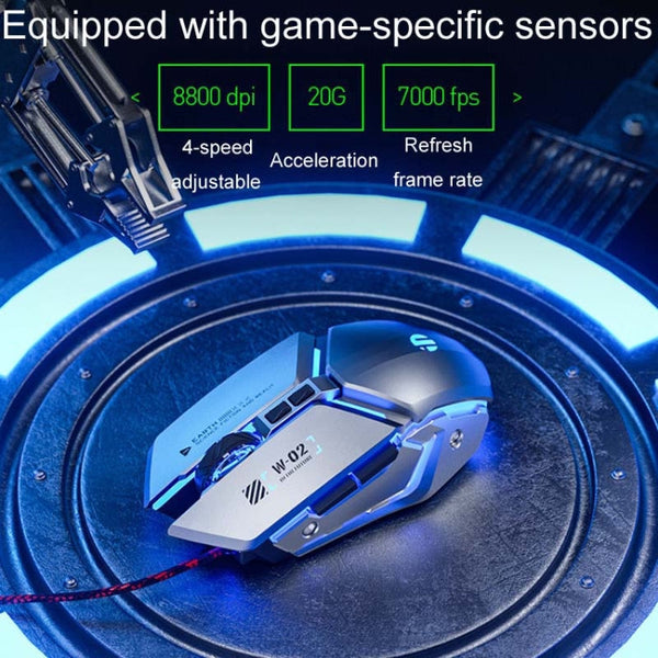 Inphic W-02 6 Keys Home Office Luminous Macro Programming USB Computer Mechanical Game Wired Mouse
