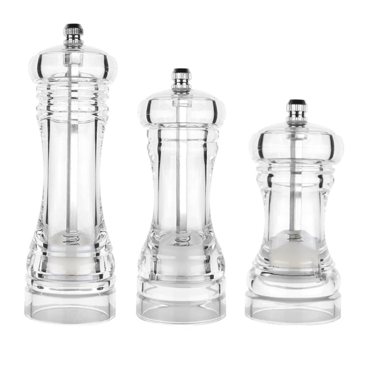 Acrylic Transparent Pepper Grinder Manual Pepper Grinder Ceramic Core Multi-Purpose Seasoning Bottle, 4 Inch, 5 Inch, 6 Inch