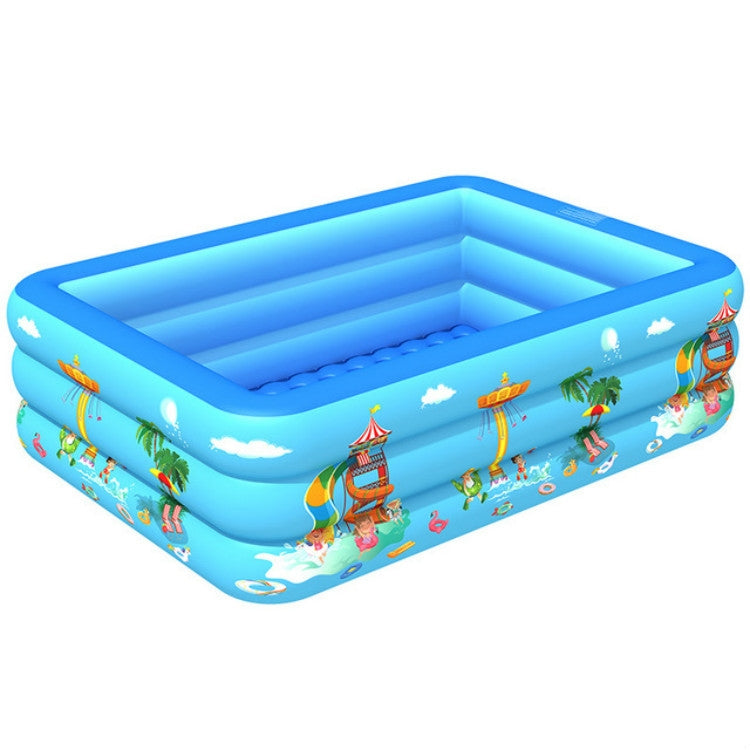 Household Indoor and Outdoor Amusement Park Pattern Children Square Inflatable Swimming Pool, 130 x 85 x 50cm, 150 x 110 x 50cm, 180 x 130 x 55cm, 210 x 135 x 55cm