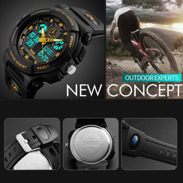 SKMEI 1270 Men Waterproof Dual Display Digital Watch Outdoor Sports Watch