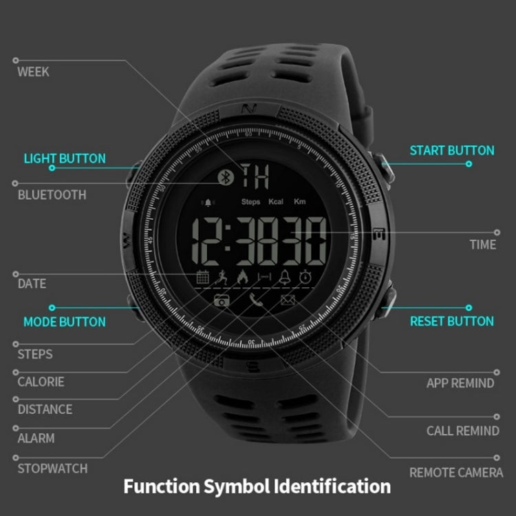 SKMEI 1250 Men Outdoor Waterproof Sports Digital Watch Multi-Function Watch, Black, Coffee/Gold, Gold/Red