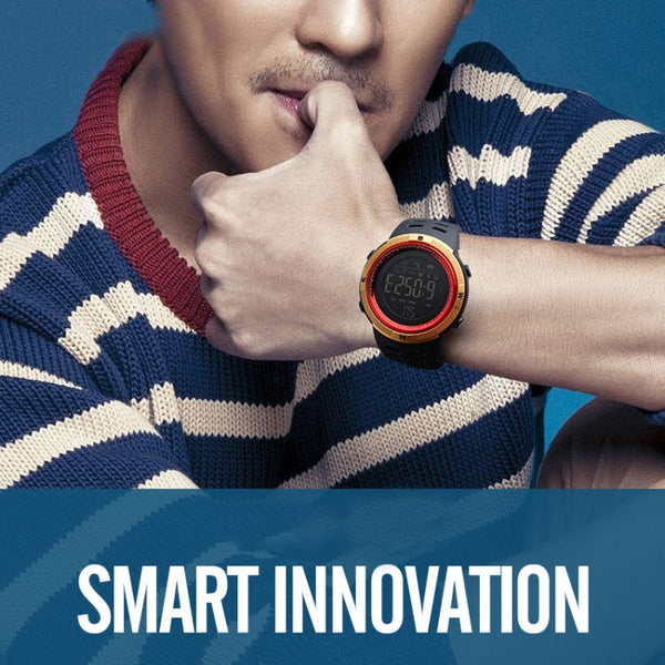 SKMEI 1250 Men Outdoor Waterproof Sports Digital Watch Multi-Function Watch, Black, Coffee/Gold, Gold/Red