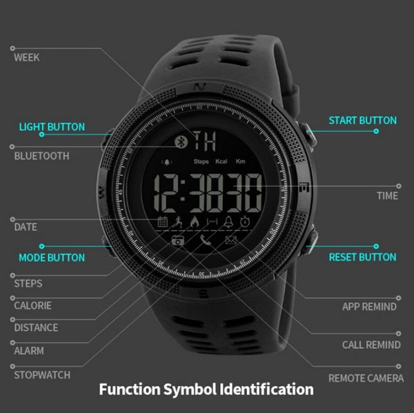 SKMEI 1250 Men Outdoor Waterproof Sports Digital Watch Multi-Function Watch, Black, Coffee/Gold, Gold/Red