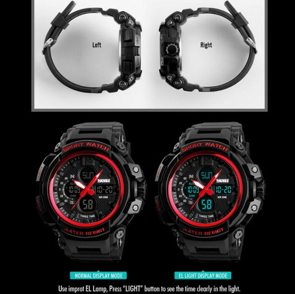 SKMEI 1343 Men Outdoor Sports Waterproof Watch Student Digital Watch