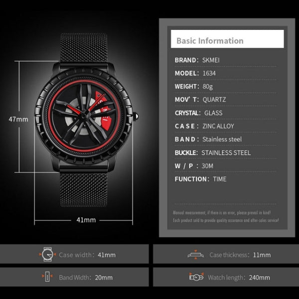 SKMEI 1634 Men Waterproof Watch Fashion Quartz Watch