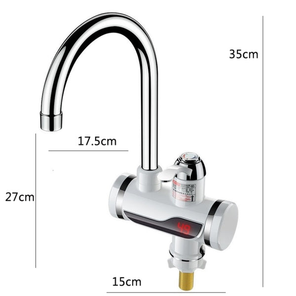 Kitchen Instant Electric Hot Water Faucet Hot & Cold Water Heater EU Plug, Lamp Display Lower Water Inlet, Lamp Display Side Water Inlet, Lamp Display Leakage Protection Lower Water Inlet, Lamp Shows Leakage Protection Side Water Inlet                 ...