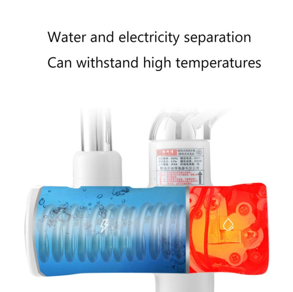 Kitchen Instant Electric Hot Water Faucet Hot & Cold Water Heater EU Plug, Lamp Display Lower Water Inlet, Lamp Display Side Water Inlet, Lamp Display Leakage Protection Lower Water Inlet, Lamp Shows Leakage Protection Side Water Inlet                 ...