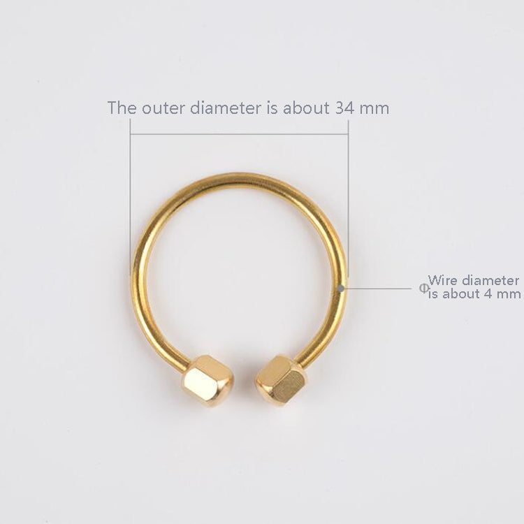 2 PCS Vintage Brass Keychain Key Ring Car Key Storage Accessories Key Hanging Buckle, Brass Color