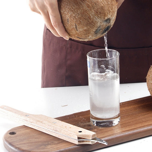 Multifunctional Stainless Steel Coconut Shell Opener With Wooden Handle Coconut Meat Knife Kitchen Gadgets