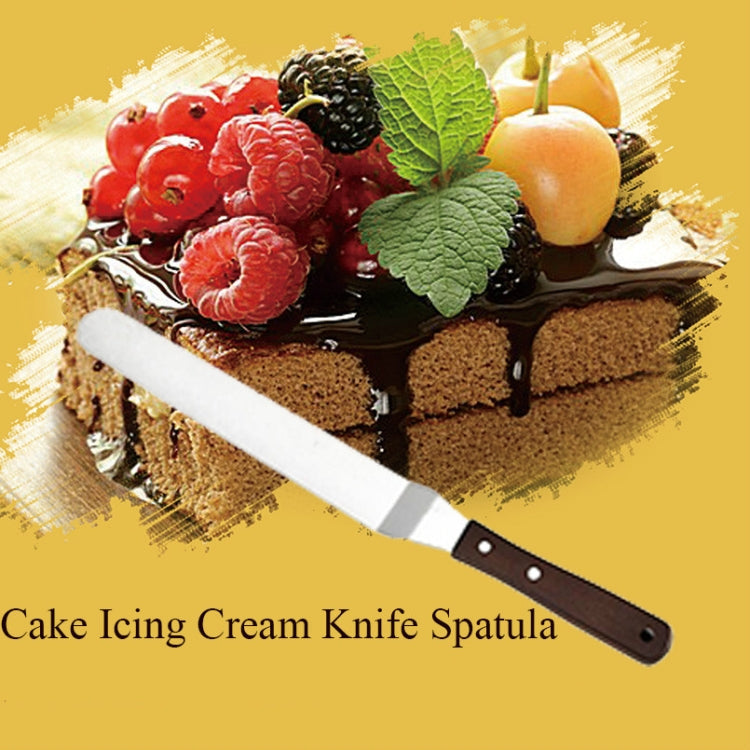 Wooden Handle Spatula Baking Stainless Steel Cake Straight Knife