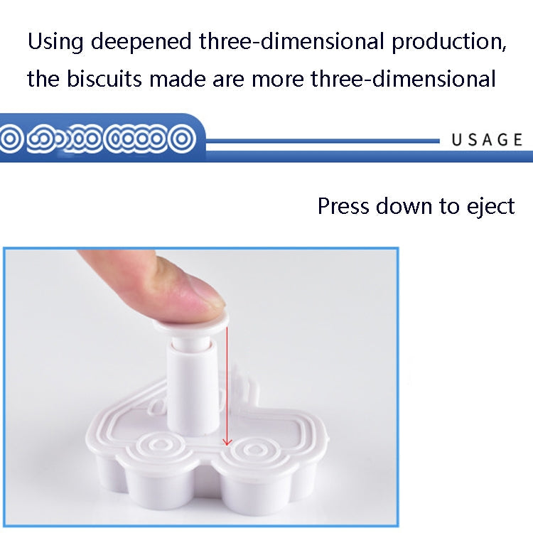 3 Sets Plastic Decorative Biscuit Mold Transportation Tool Series Biscuit Spring Mold, A, B