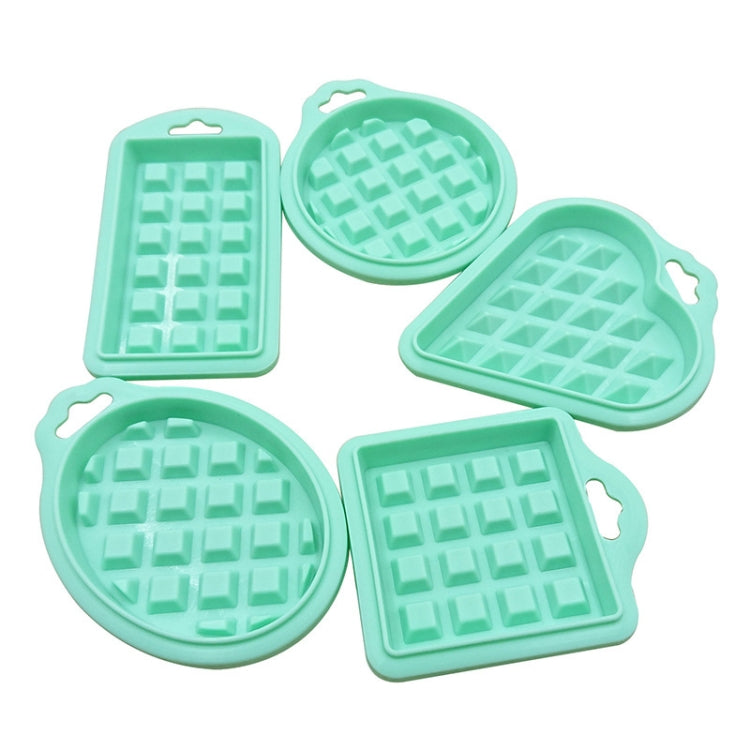 5 in 1 Food Grade Silicone Waffle Mold Kitchen Cake Set Baking Supplies, Red, Green, Beige, Pink