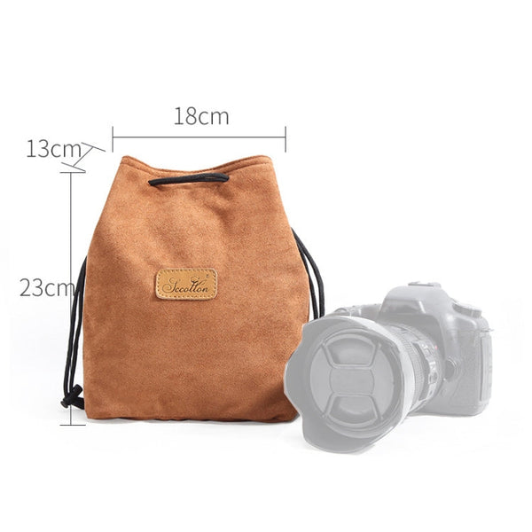 S.C.COTTON Liner Shockproof Digital Protection Portable SLR Lens Bag Micro Single Camera Bag, Square Khaki L, Square Blue L, Square Gray L, Square Brown L, Square Black L, Square Khaki M, Square Blue M, Square Gray M, Square Brown M, Square Black M    ...