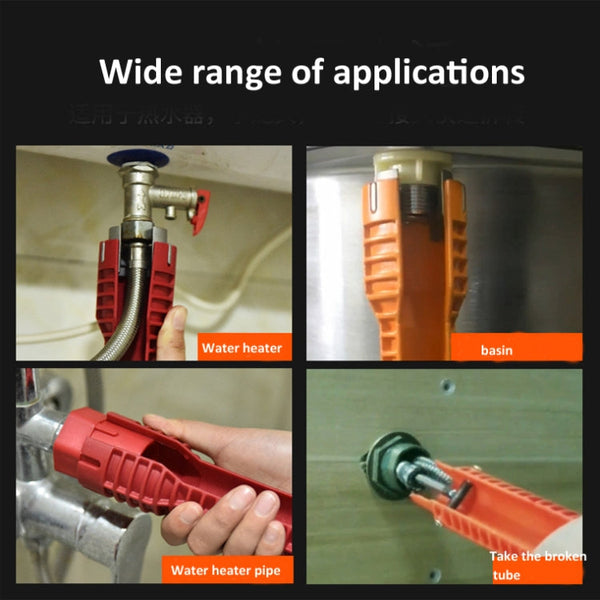 Multifunctional Sink Bathroom Wrench Plumbing Installation Tool Water Pipe Faucet Repair Removal Tool, 5 In 1, 8 In 1, Metal Double-head