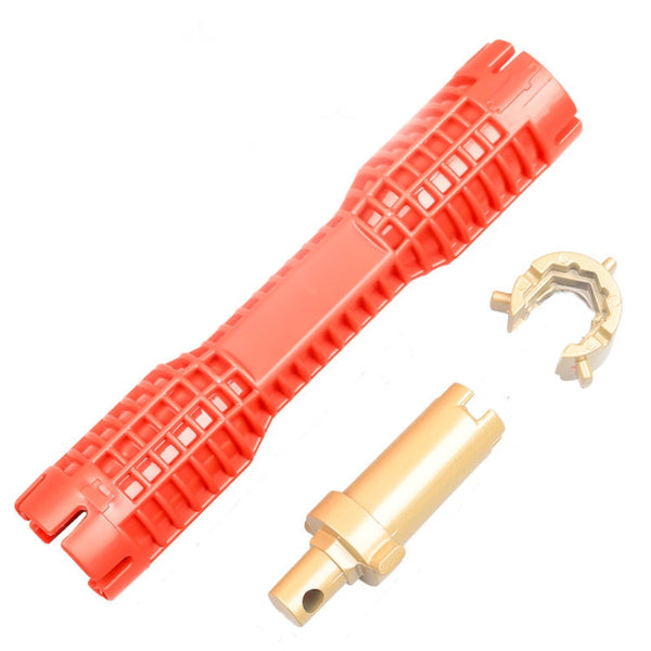 Multifunctional Sink Bathroom Wrench Plumbing Installation Tool Water Pipe Faucet Repair Removal Tool, 5 In 1, 8 In 1, Metal Double-head