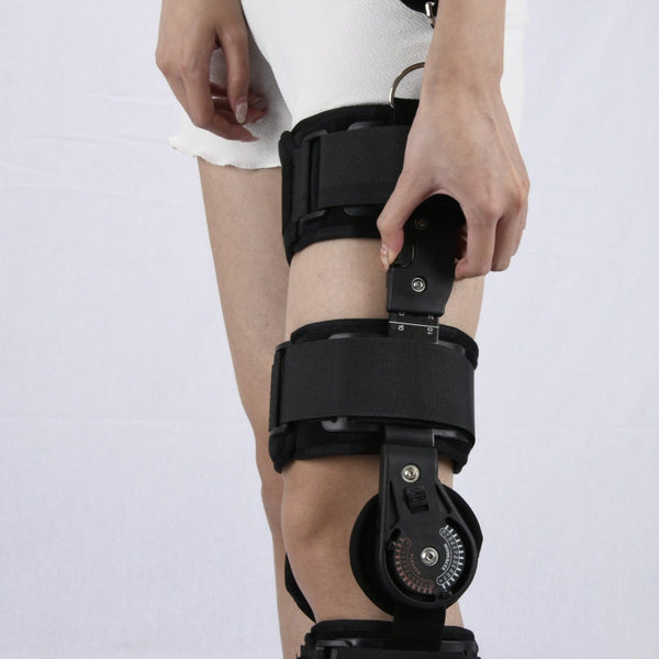 Adjustable Length Of Knee Joint Fixation Brace Knee Injury Fracture Protector Bracket(Black)