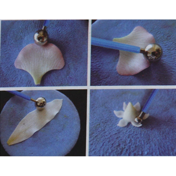 4 in 1 Stainless Steel Spherical Carving Group Pill Stick Fondant Clay Colored Clay Carving Tool Set, Blue, Green, Purple