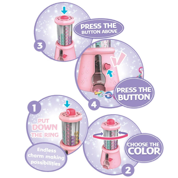 DIY Braided Bracelet Toy Beaded Braided Chain Link Maker Girl Dress Up Toy, Pink, Purple